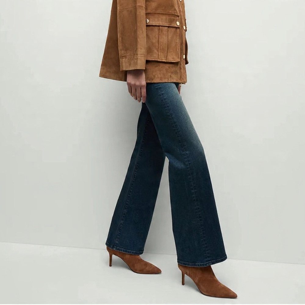 Veronica Beard Lisa Mid Heel Ankle Boots, Elegant Suede Hazelwood Color - Picture 4 of 8
